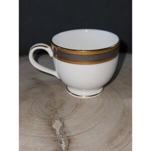 Noritake Japanese Bone China Goldkin Teacup Gold Accents on Ivory White